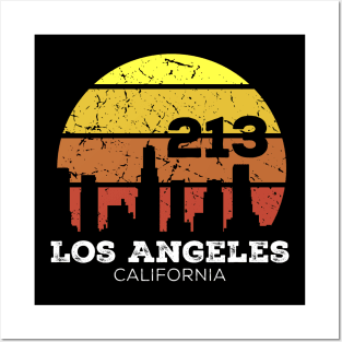 Los Angeles California 213 Area Code Sunset Posters and Art